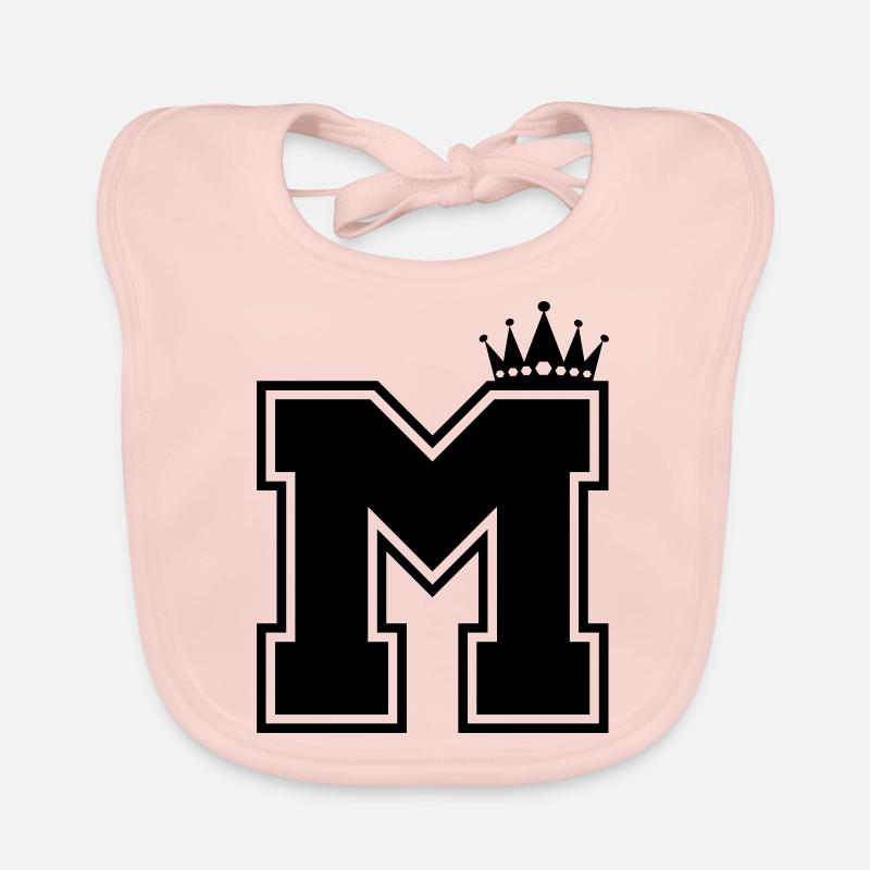 buchstabe M Krone Baby Bio-Lätzchen