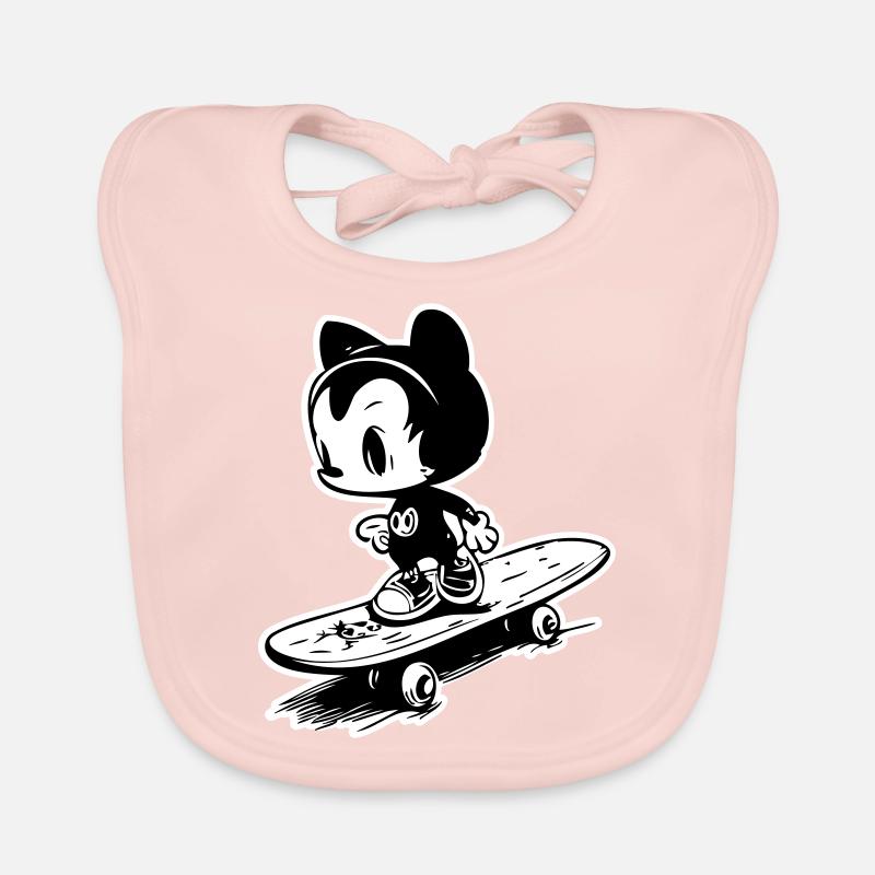 Eislaufkatze Zeichentrickfigur Baby Bio-Lätzchen