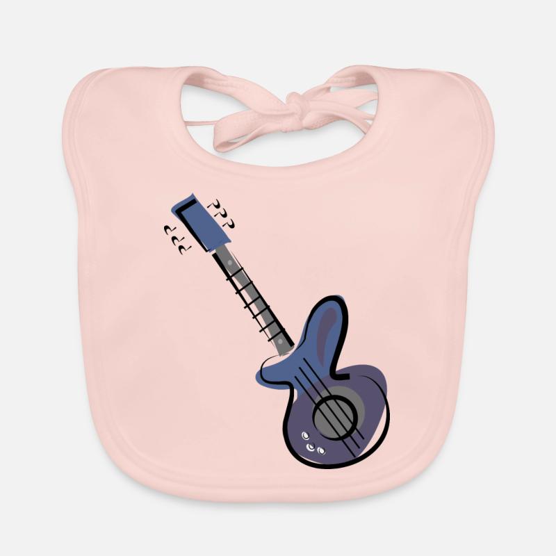 Guitare - Bavoir bio Bébé - rose