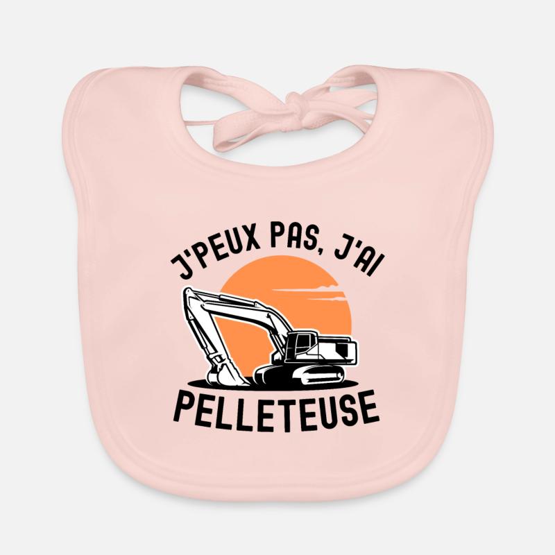 Pelleteuse chantier Bavoir bio Bébé