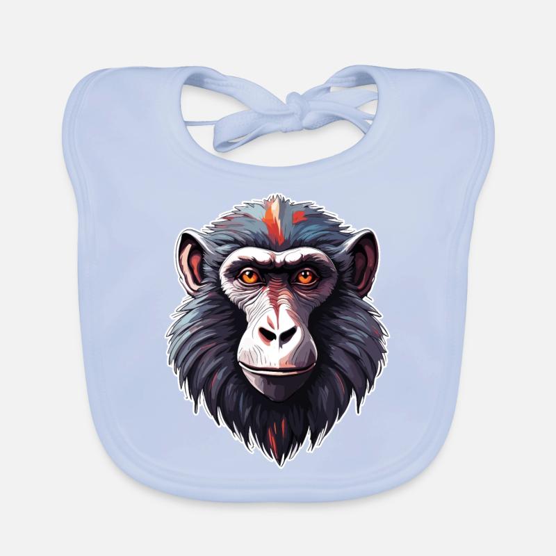 Affe / Tier / Zoo / Babian / Wild / Comic Baby Bio-Lätzchen