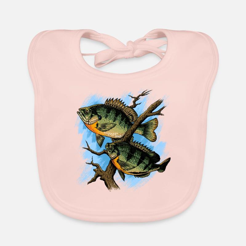 Crapet Arlequin Illustration Pêche Pullover conception Bavoir bio Bébé