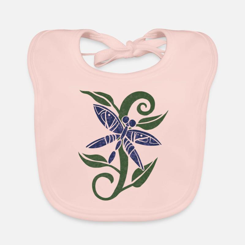 Libellule bleue Bavoir bio Bébé