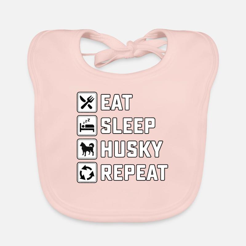 Mangez du husky de sommeil répéter Bavoir bio Bébé