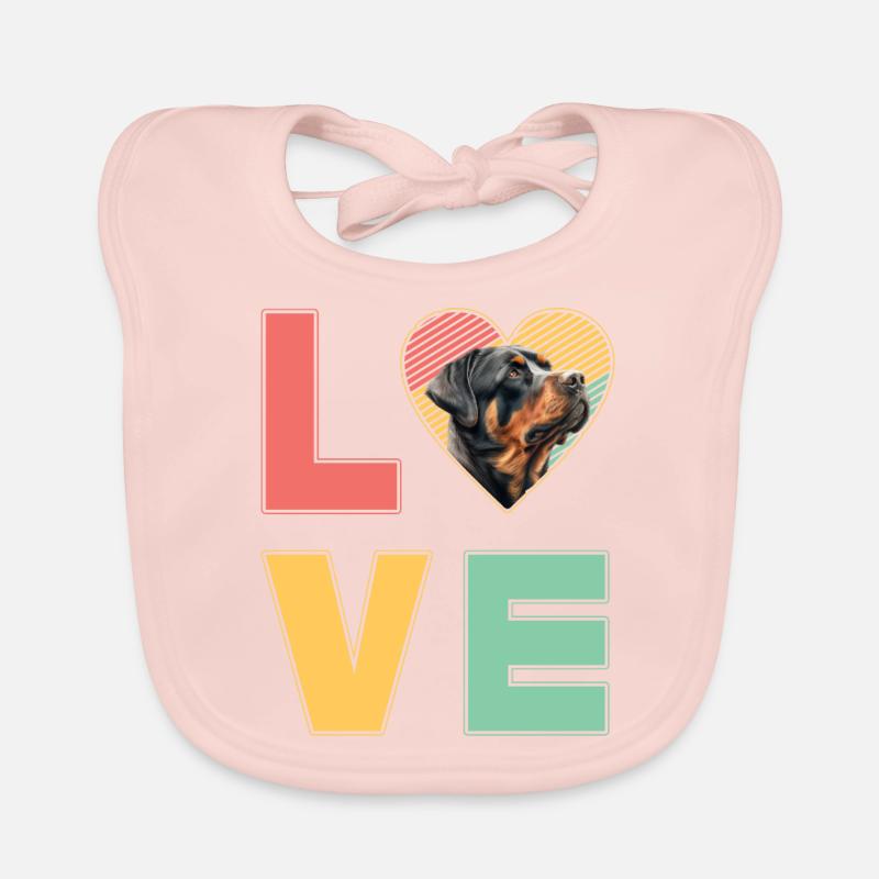 Love Rottweiler Organic Baby Bibs