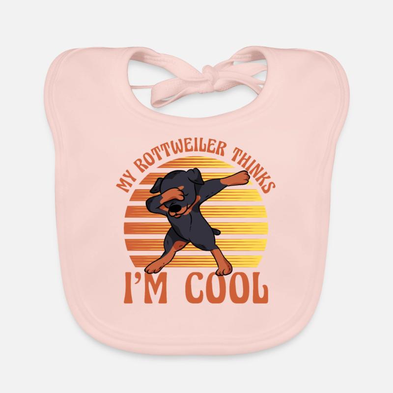My Rottweiler thinks I'm cool Baby Bio-Lätzchen