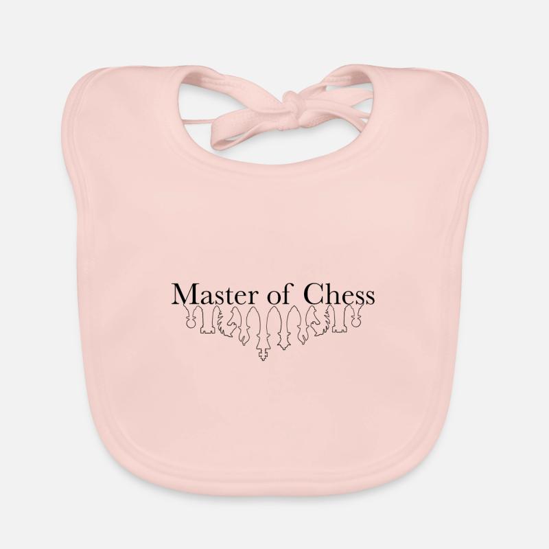 Master of Chess, Noir - Bavoir bio Bébé - rose