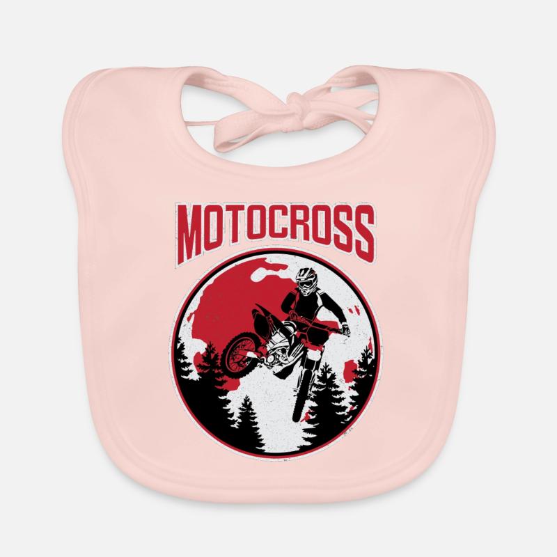 Motocross - Bavoir bio Bébé - rose