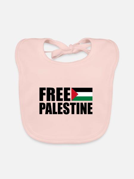 Free palestine - Bavoir bio Bébé - rose - Devant