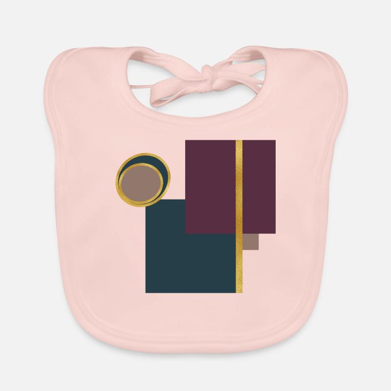 Geometric Artwork with Squares, Circles and Gold Baby Bio-Lätzchen