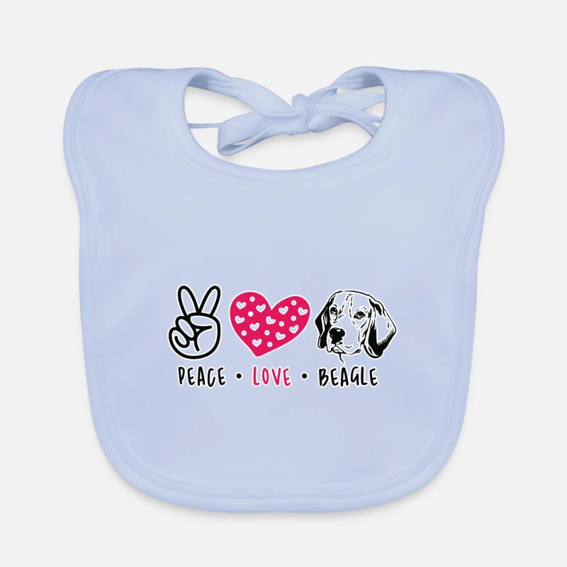 Peace love beagle Baby Bio-Lätzchen