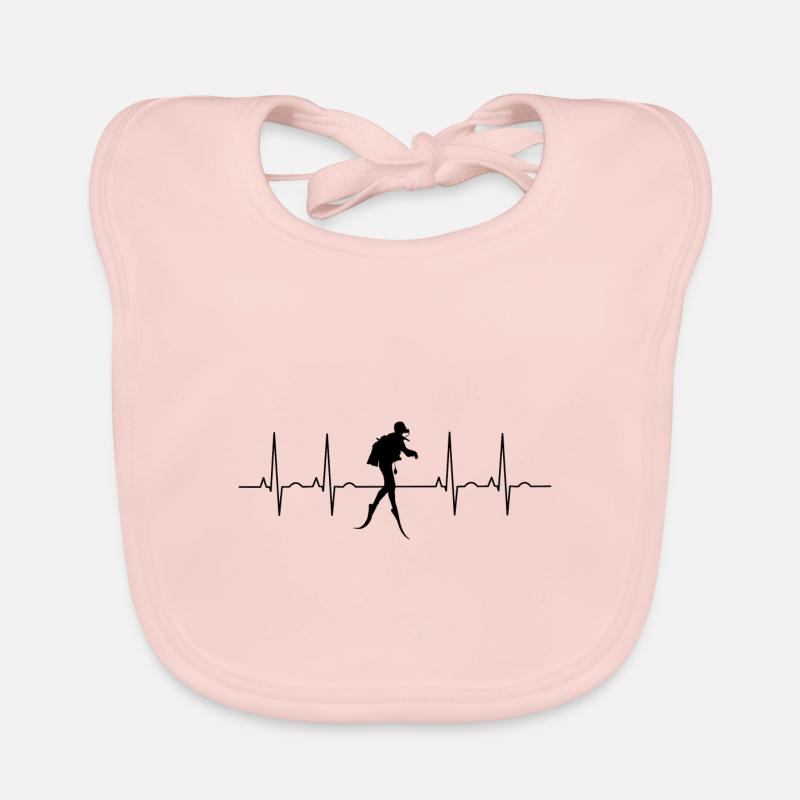 Diver diving diver heartbeat gift EKG Organic Baby Bibs
