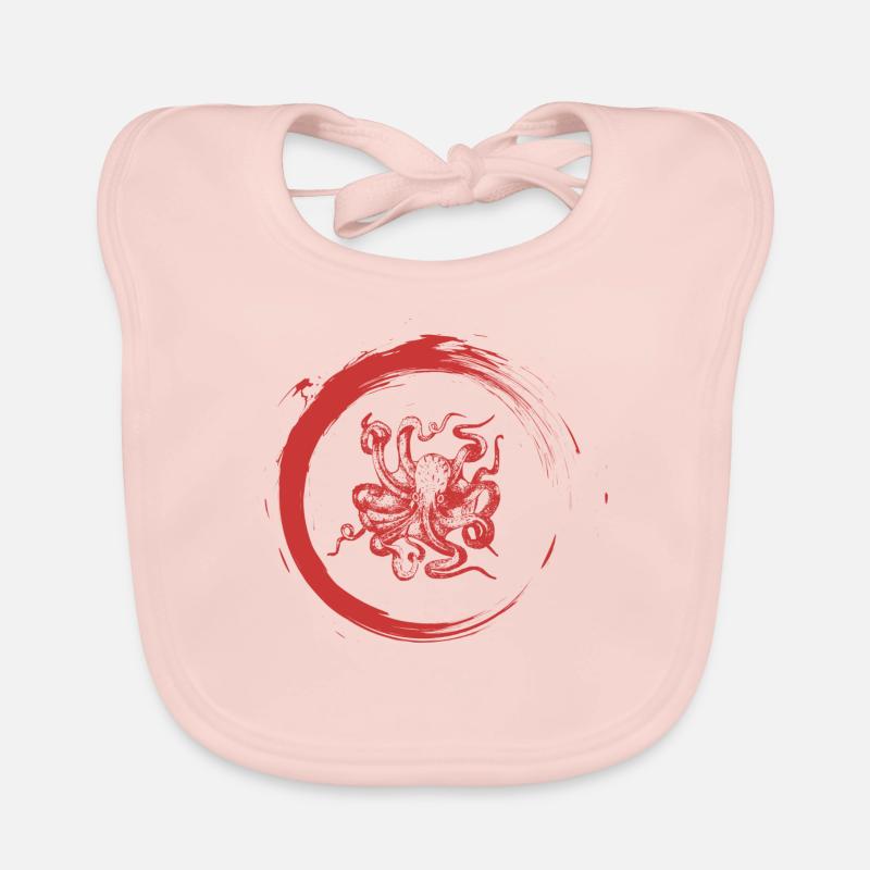 calamar - Bavoir bio Bébé - rose