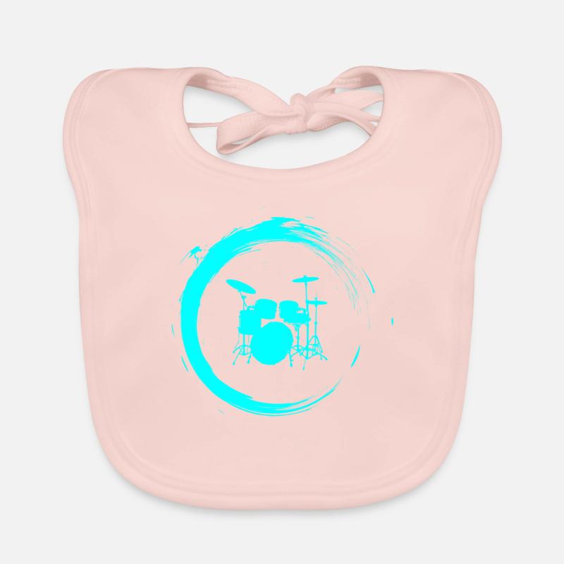 Schlagzeug - Baby Bio-Lätzchen - Rose