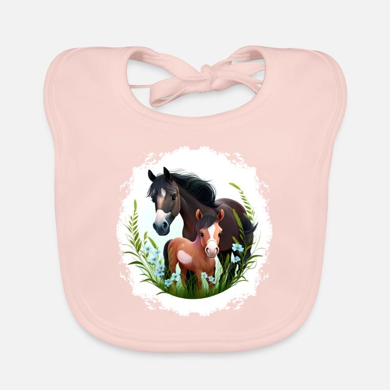 Pferdeshirt Pferd Reiten Turnier Pferde Mädchen Baby Bio-Lätzchen