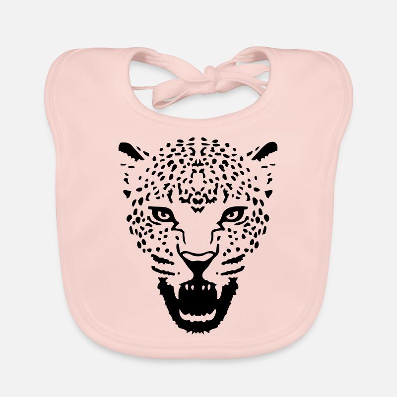 cheetah cat head feline leopard panther cougar Organic Baby Bibs