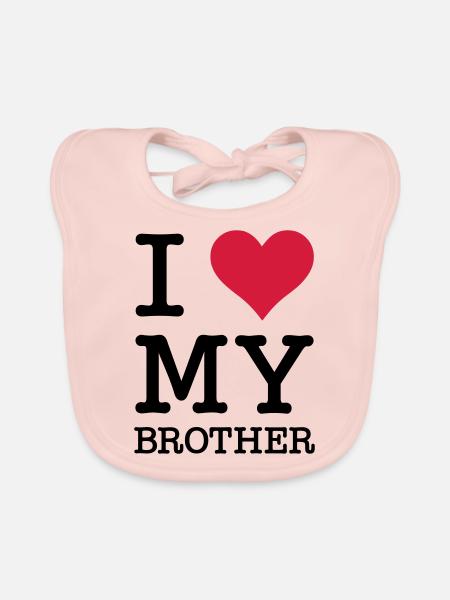 I Love My Brother - Baby Bio-Lätzchen - Rose - Vorne
