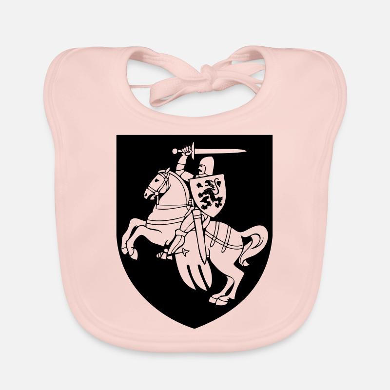 Ritter mit Schild - Wappen - Baby Bio-Lätzchen - Rose