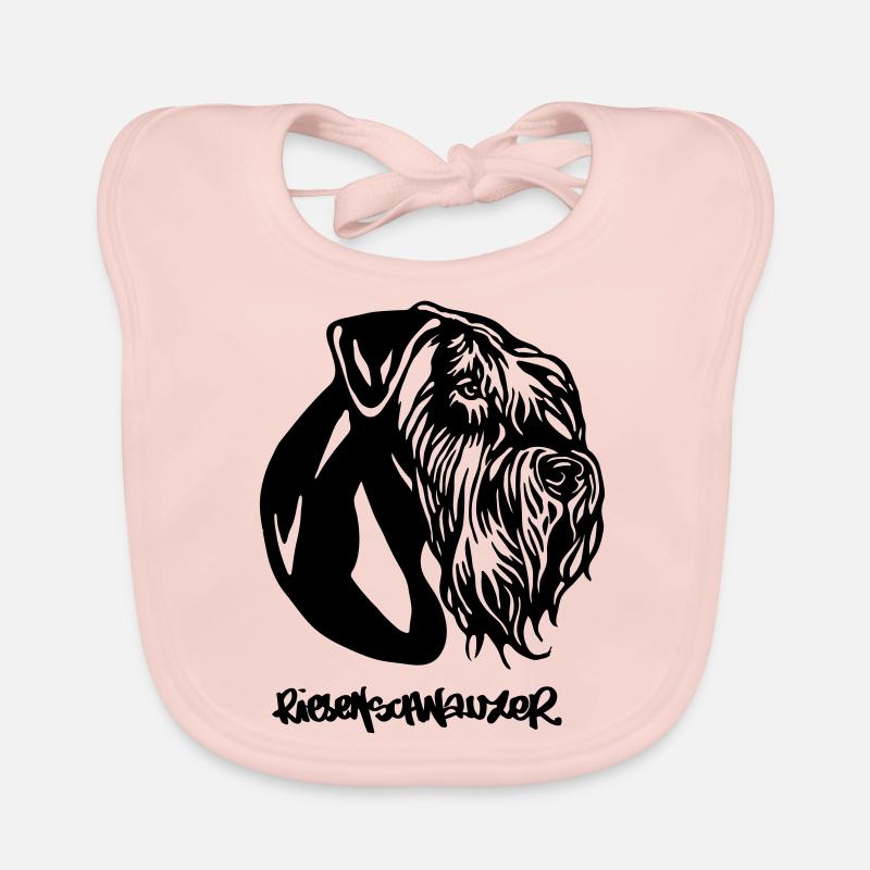 RIESENSCHNAUZER withoutBackground text - Baby Bio-Lätzchen - Rose