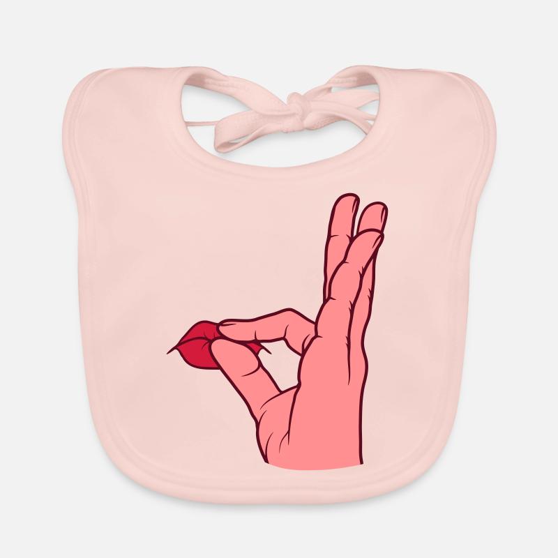Louange Bouche Baiser Geste de la Main Bavoir bio Bébé