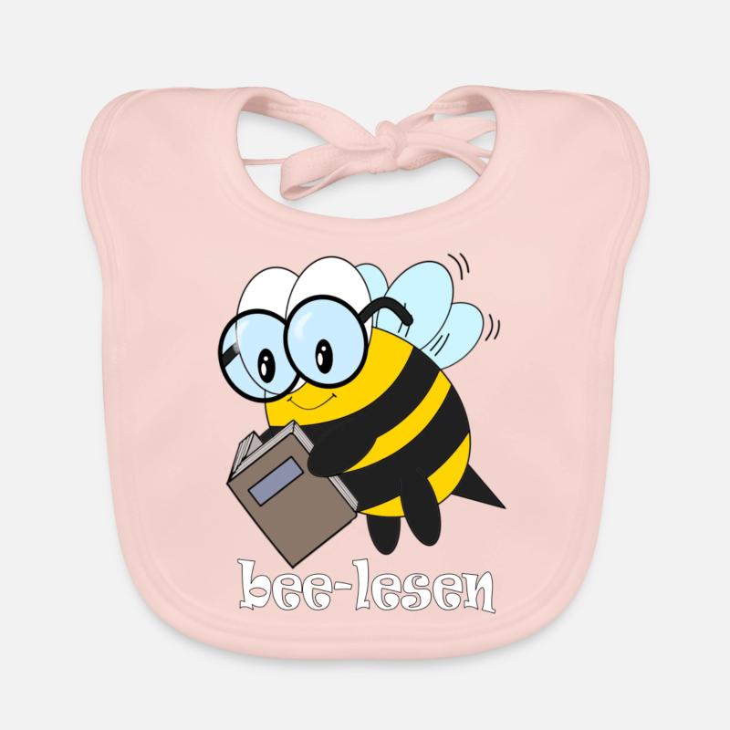 bee lesen - Baby Bio-Lätzchen - Rose