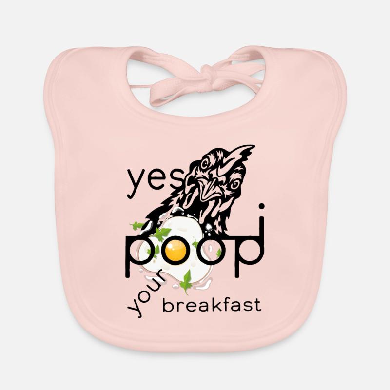Chicken design with fried egg - funny animal saying Organic Baby Bibs