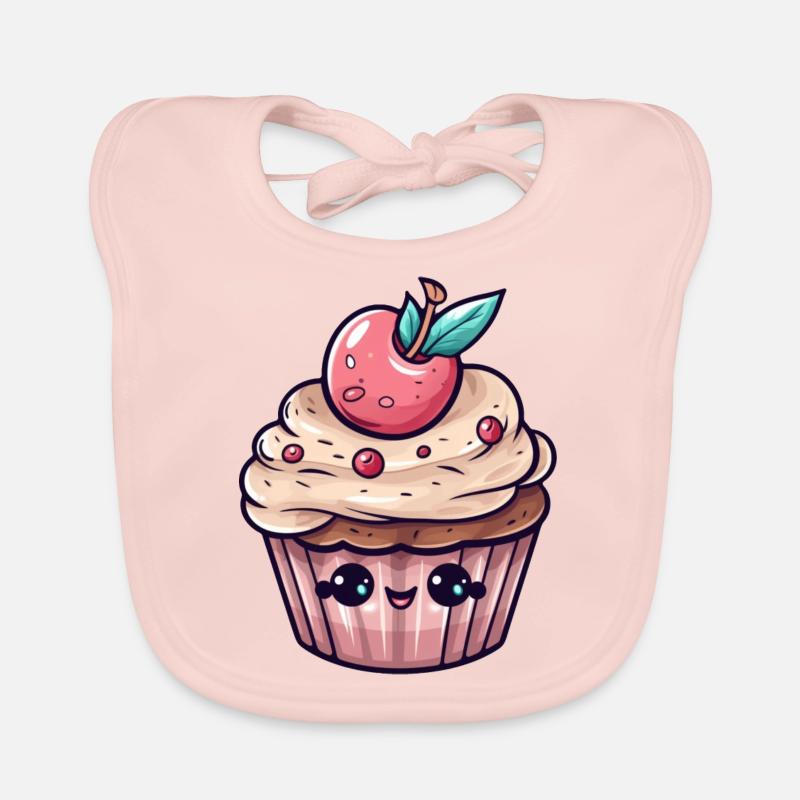 cute cupcake Organic Baby Bibs