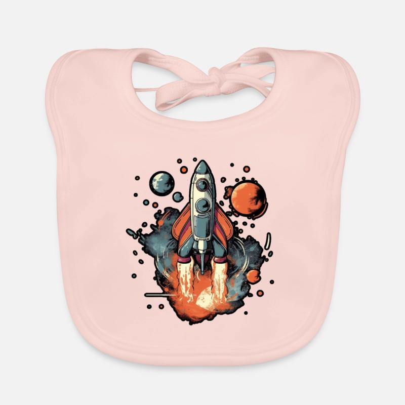 a space rocket launch through space Bavoir bio Bébé