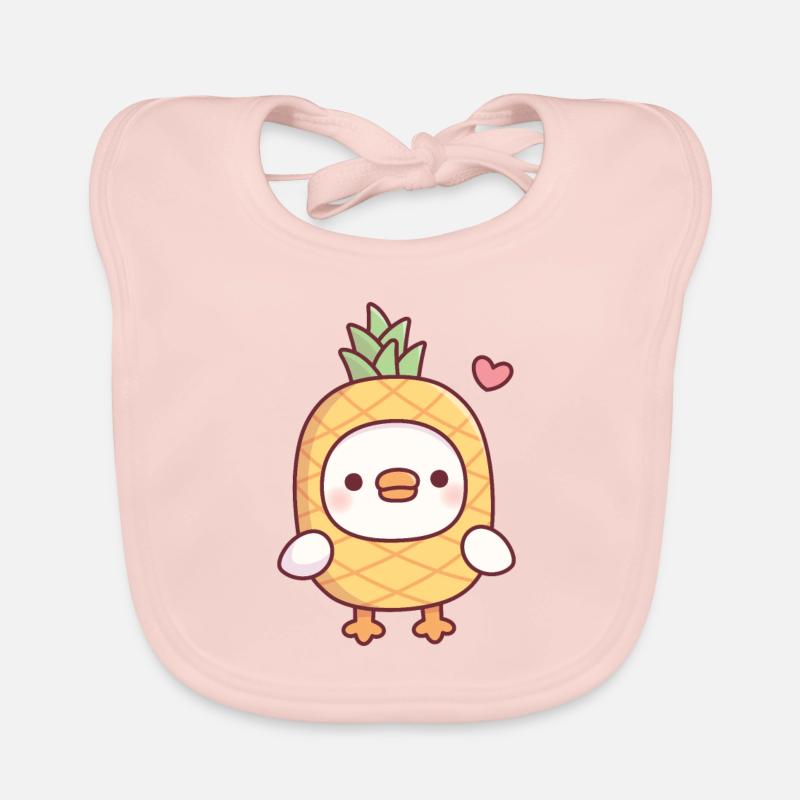 Cute Pineapple Ducky Funny Organic Baby Bibs