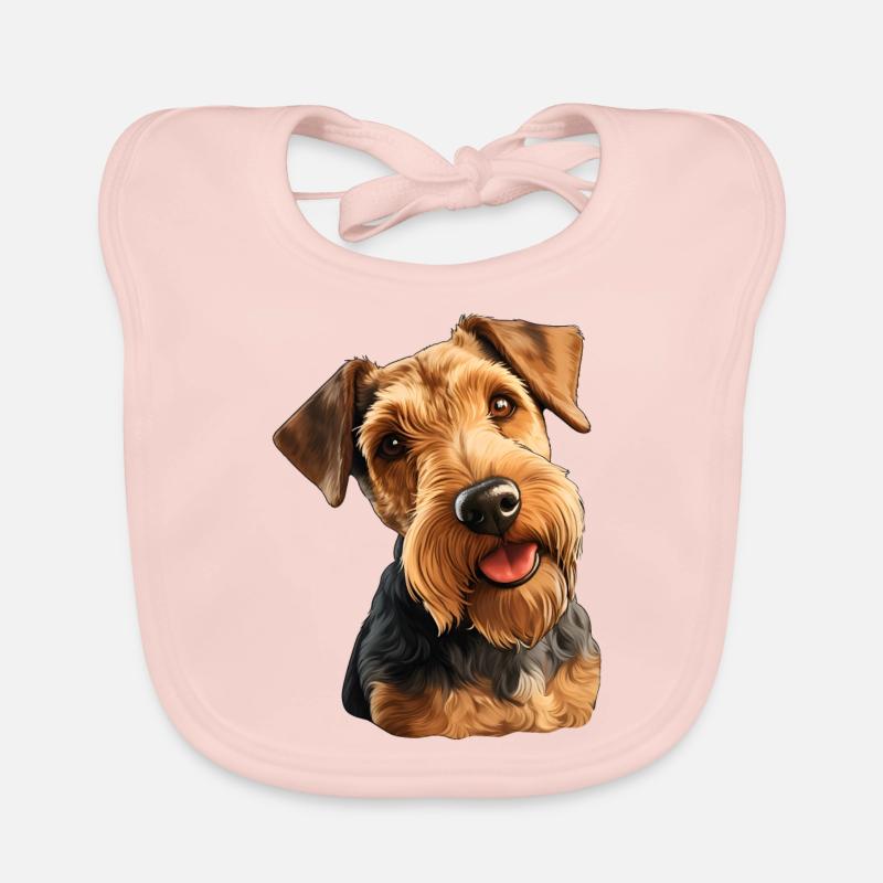 Welsh Terrier - Baby Bio-Lätzchen - Rose