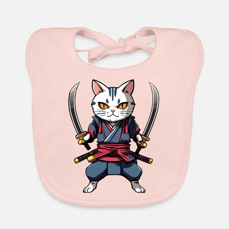 Samurai-Katze #33 Baby Bio-Lätzchen
