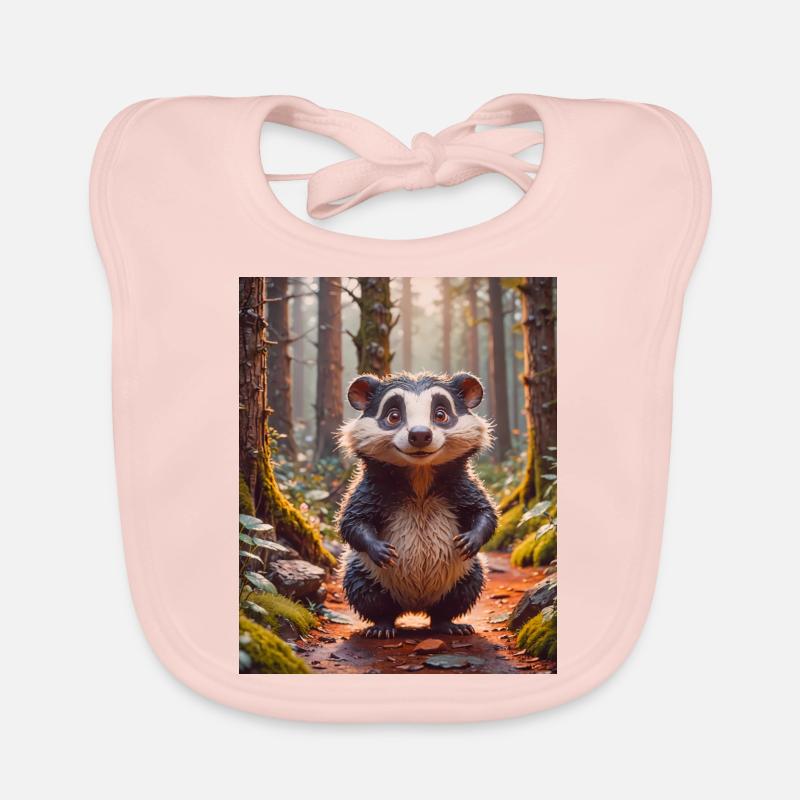 Animaux super mignons dans une forêt – Badger Bavoir bio Bébé