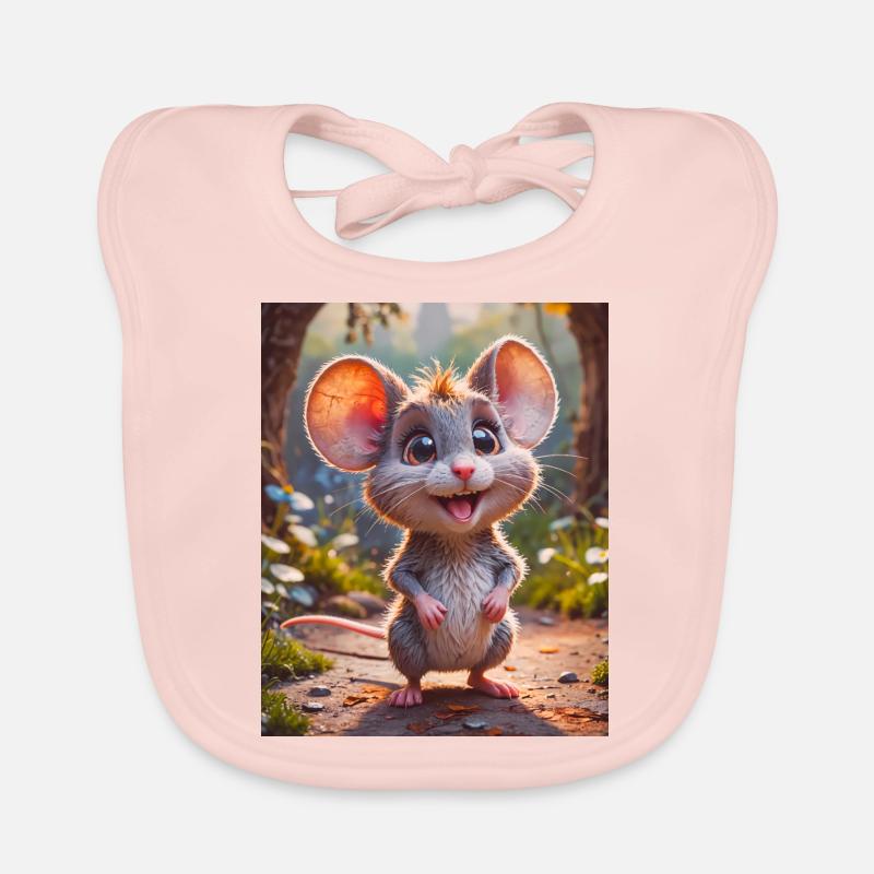 Animaux super mignons dans une forêt – Souris de bois Bavoir bio Bébé