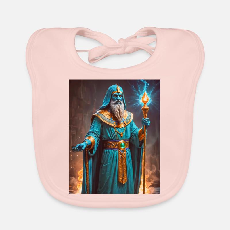 Ptah, blue-skinned god, holding a scepter Organic Baby Bibs