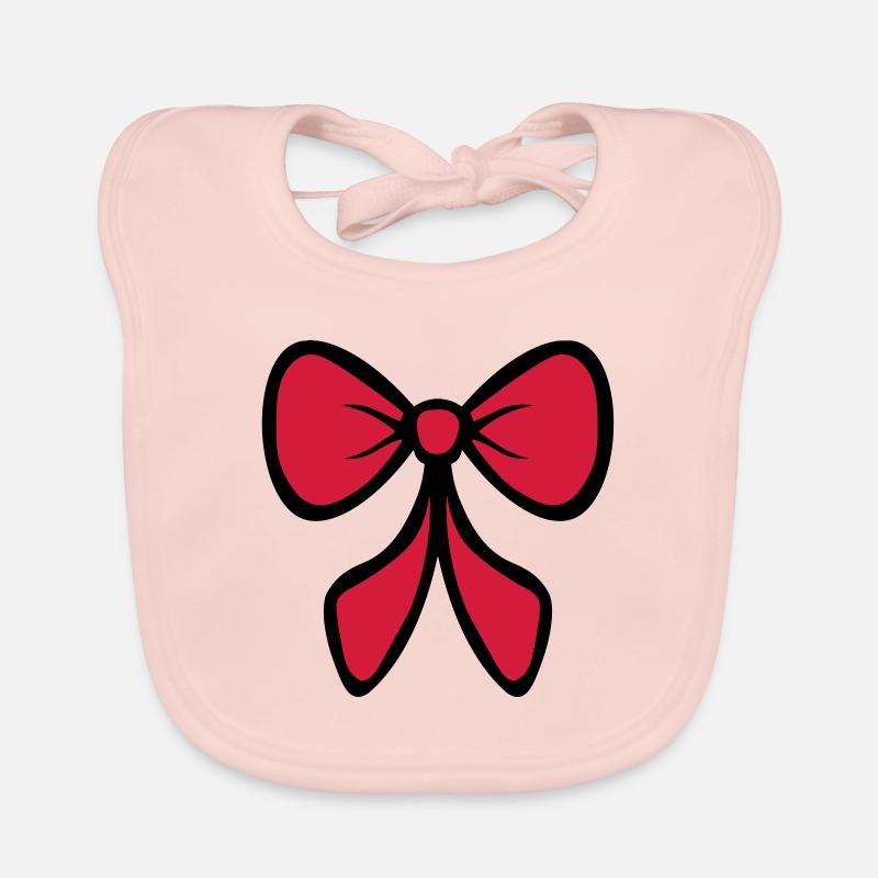 Rote Schleife / Red bow / Arc rouge / Geschenkidee Baby Bio-Lätzchen