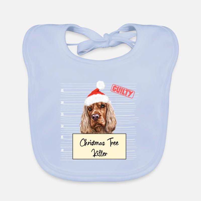 Weihnachtsbaum Umschubser Englischer Cocker Spanie Baby Bio-Lätzchen