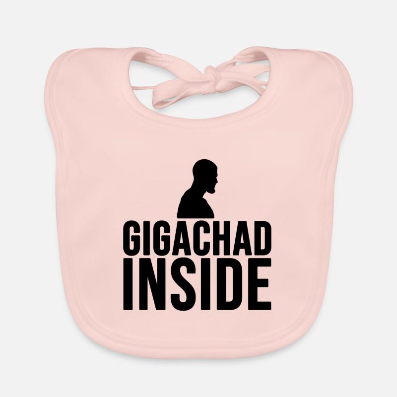 Gigachad inside (noir) Bavoir bio Bébé