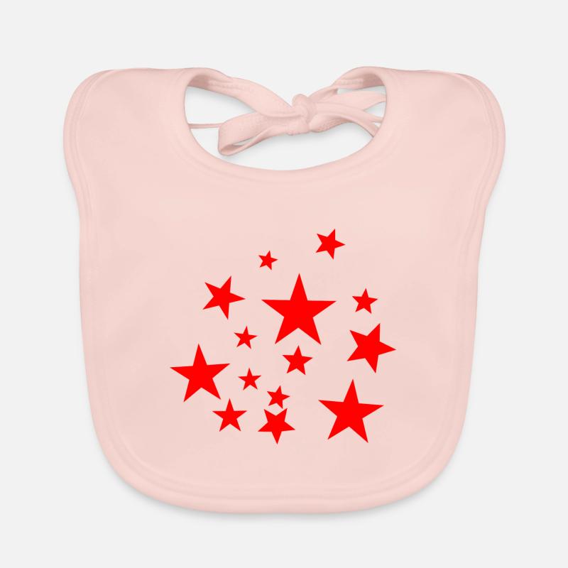 Roter Stern,Stern,Sterne,rot, Baby Bio-Lätzchen