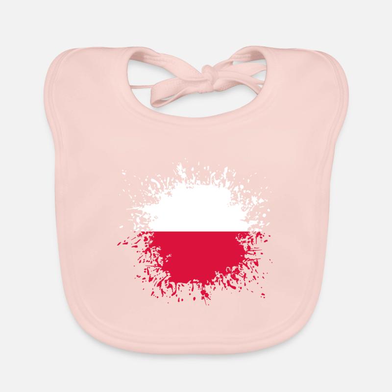 Polen Flagge Klecks Fleck Spritzer Farbfleck Baby Bio-Lätzchen