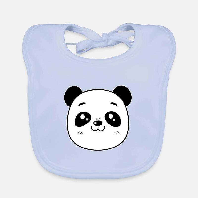 Panda head, cute animal Organic Baby Bibs