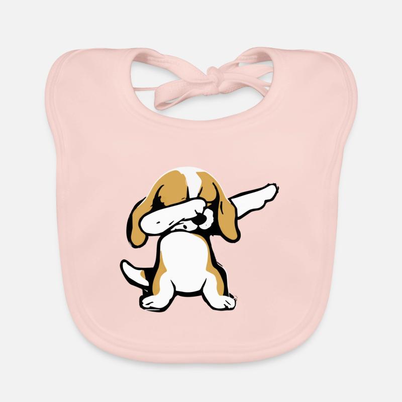 Dabbing-Beagle-Tab Hund Geschenk Retro Baby Bio-Lätzchen