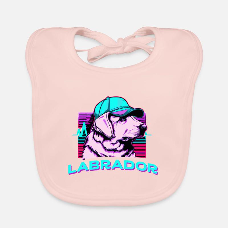 Labrador-Synthwave Hund Retriever Baby Bio-Lätzchen