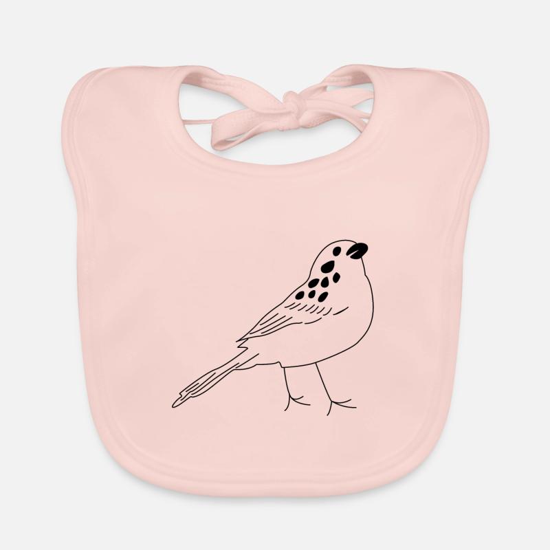 Oiseau - Bavoir bio Bébé - rose