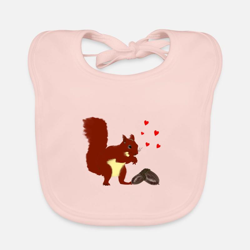 Eichhörnchen - Baby Bio-Lätzchen - Rose