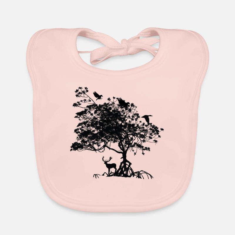 tree animals gift Organic Baby Bibs