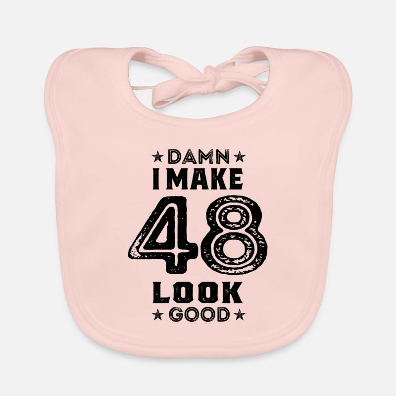 48 Year Old 48th Birthday Funny Gift Organic Baby Bibs