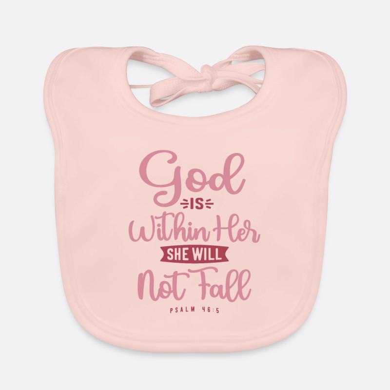God Within Her - Christian Quote Organic Baby Bibs