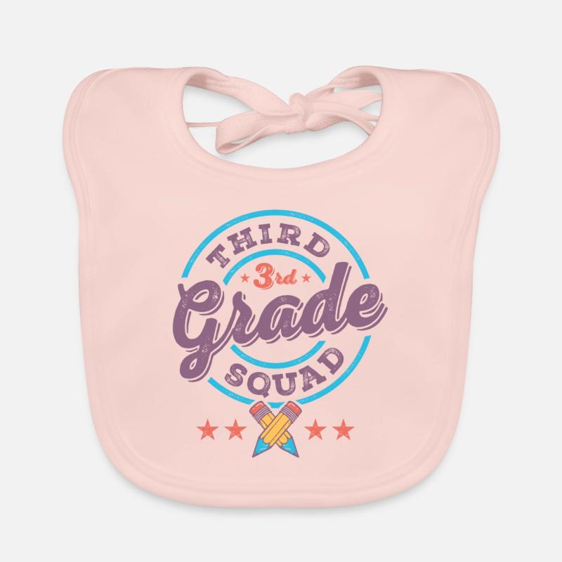 Third 3rd Grade Squad Team Back To School Teacher Organic Baby Bibs