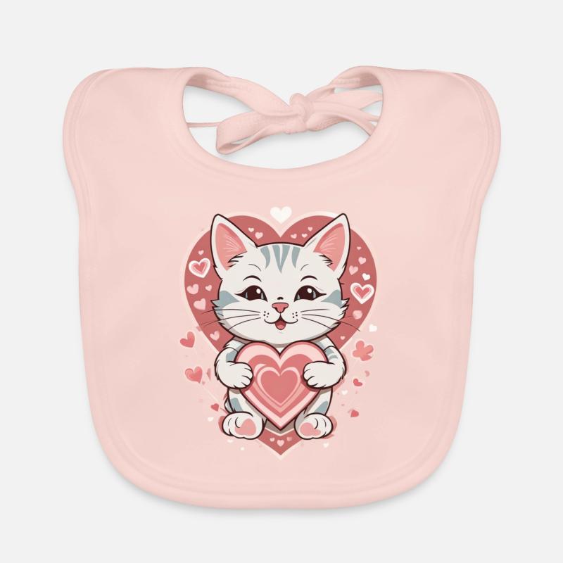 Amour Chat , Katze Bavoir bio Bébé