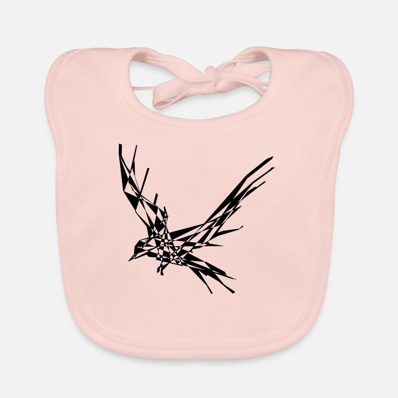 corbeau - Bavoir bio Bébé - rose